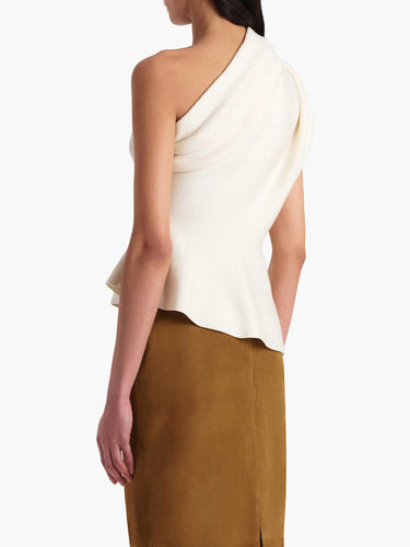 Khaite Mujer Barcelona Top Drapeado Aimee color Beige sku 703-002438 01 - Foto 3