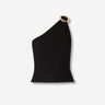 Simkhai Mujer Barcelona Top Asimétrico Canalé color Negro sku 703-002450 01 - Foto 1