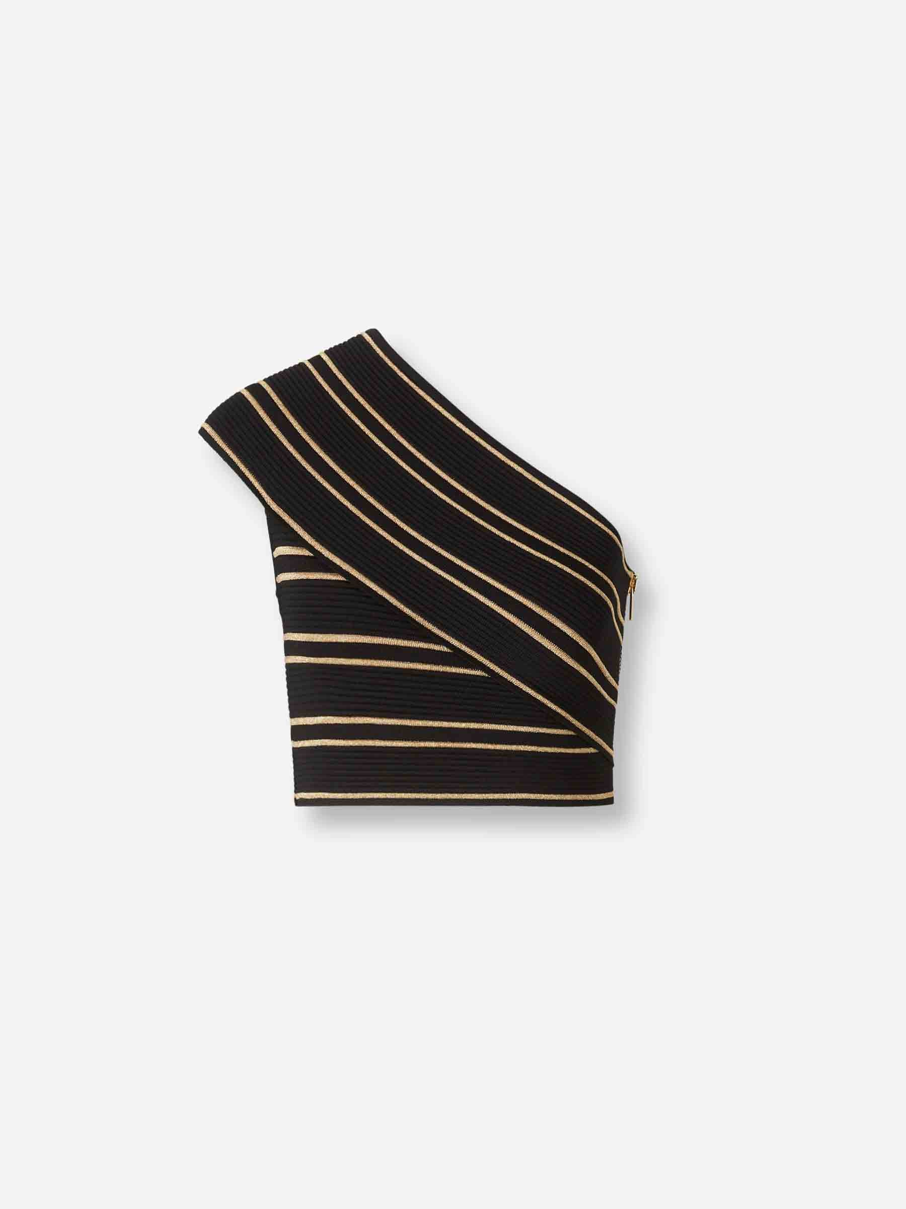 Balmain Mujer Barcelona Top Cruzado Listado color Negro sku 703-002453 01 - Foto 1