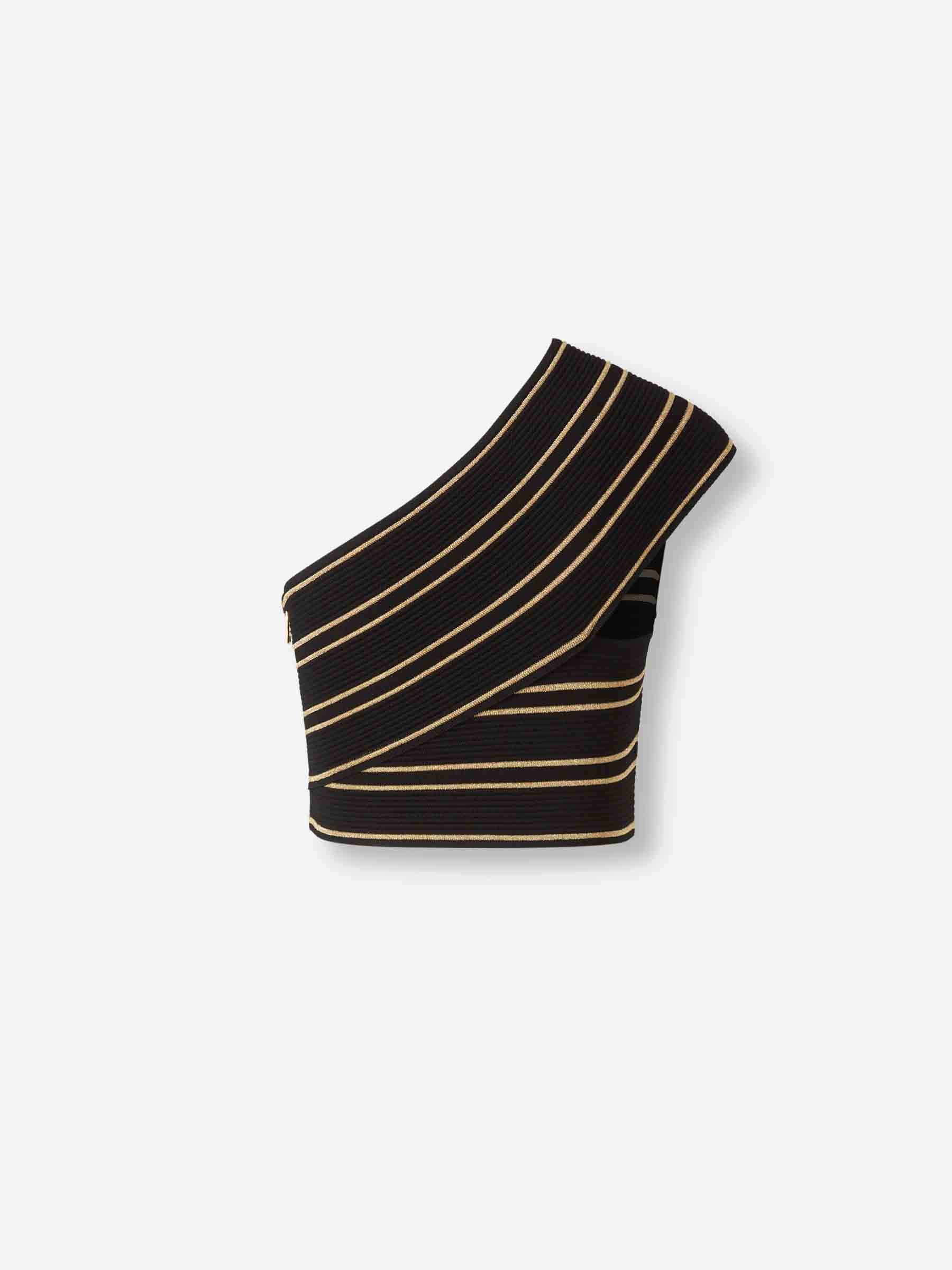 Balmain Mujer Barcelona Top Cruzado Listado color Negro sku 703-002453 01 - Foto 2