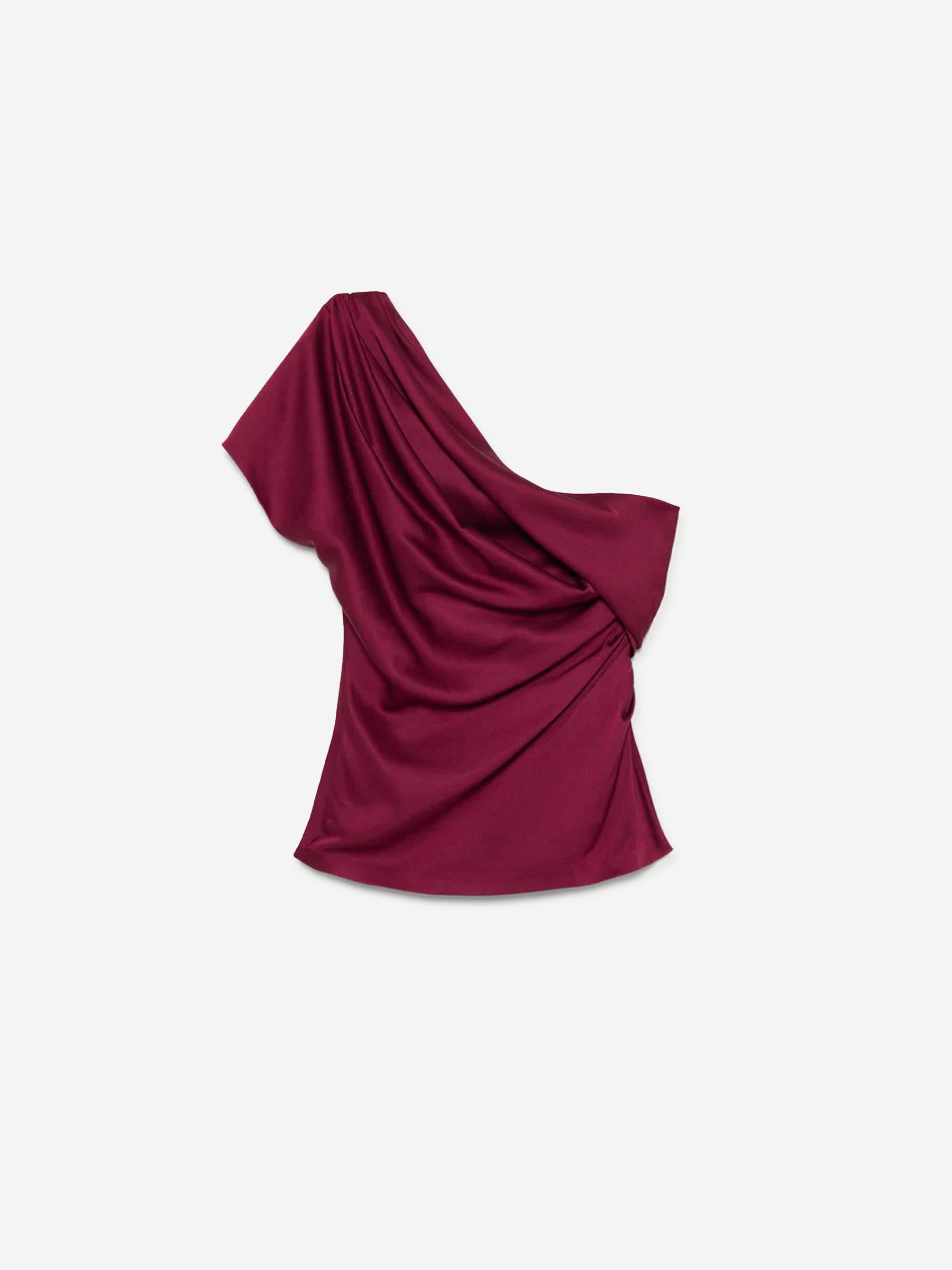 Simkhai Mujer Barcelona Top Drapeado Asimétrico color Burdeos sku 703-002458 01 - Foto 1