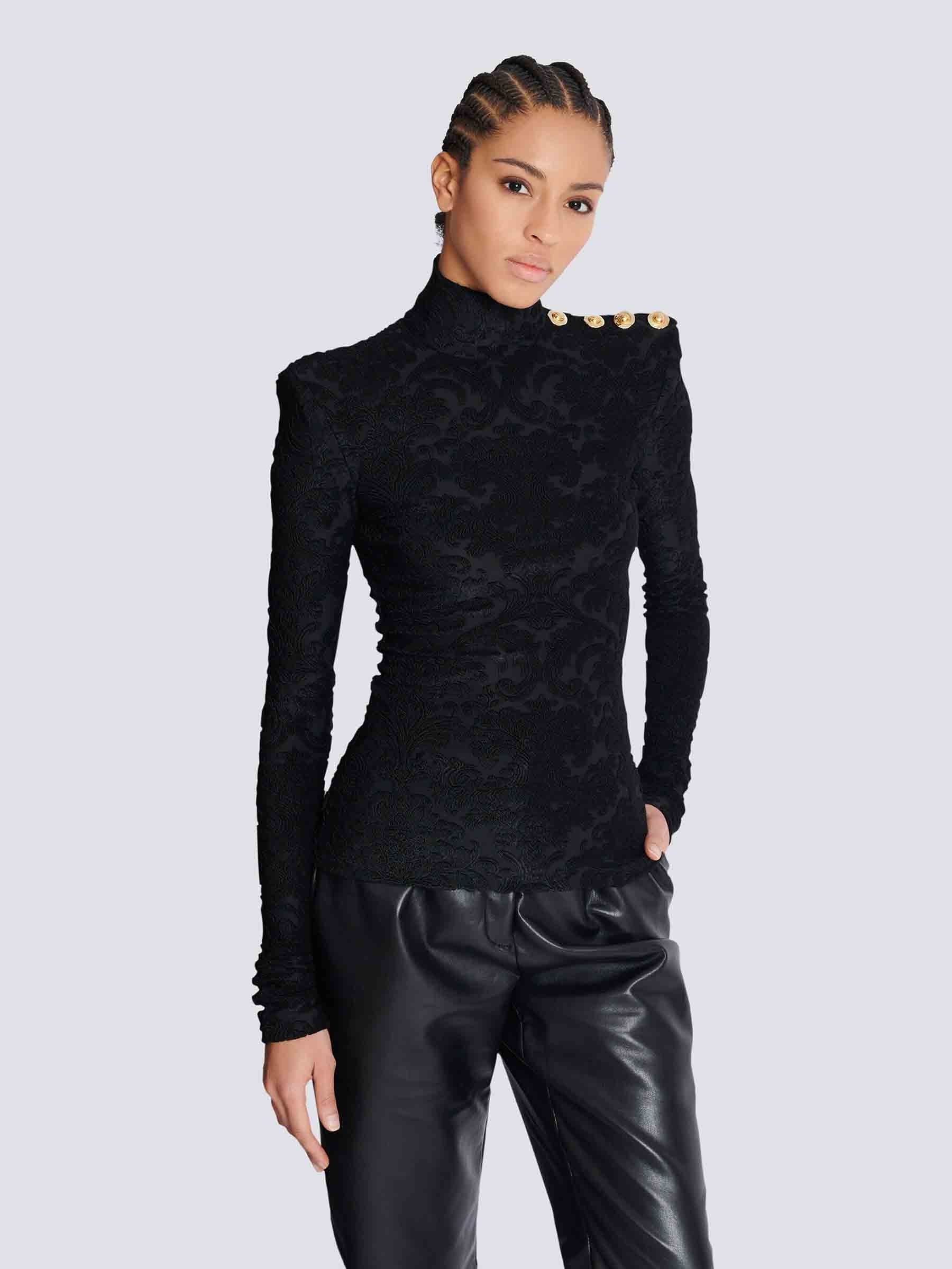Balmain Mujer Barcelona Top Manga Larga color Negro sku 703-002459 01 - Foto 2