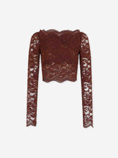 Rabanne Mujer Barcelona Top Cropped Encaje color Marrón sku 703-002465 01 - Foto 1