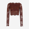 Rabanne Mujer Barcelona Top Cropped Encaje color Marrón sku 703-002465 01 - Foto 1