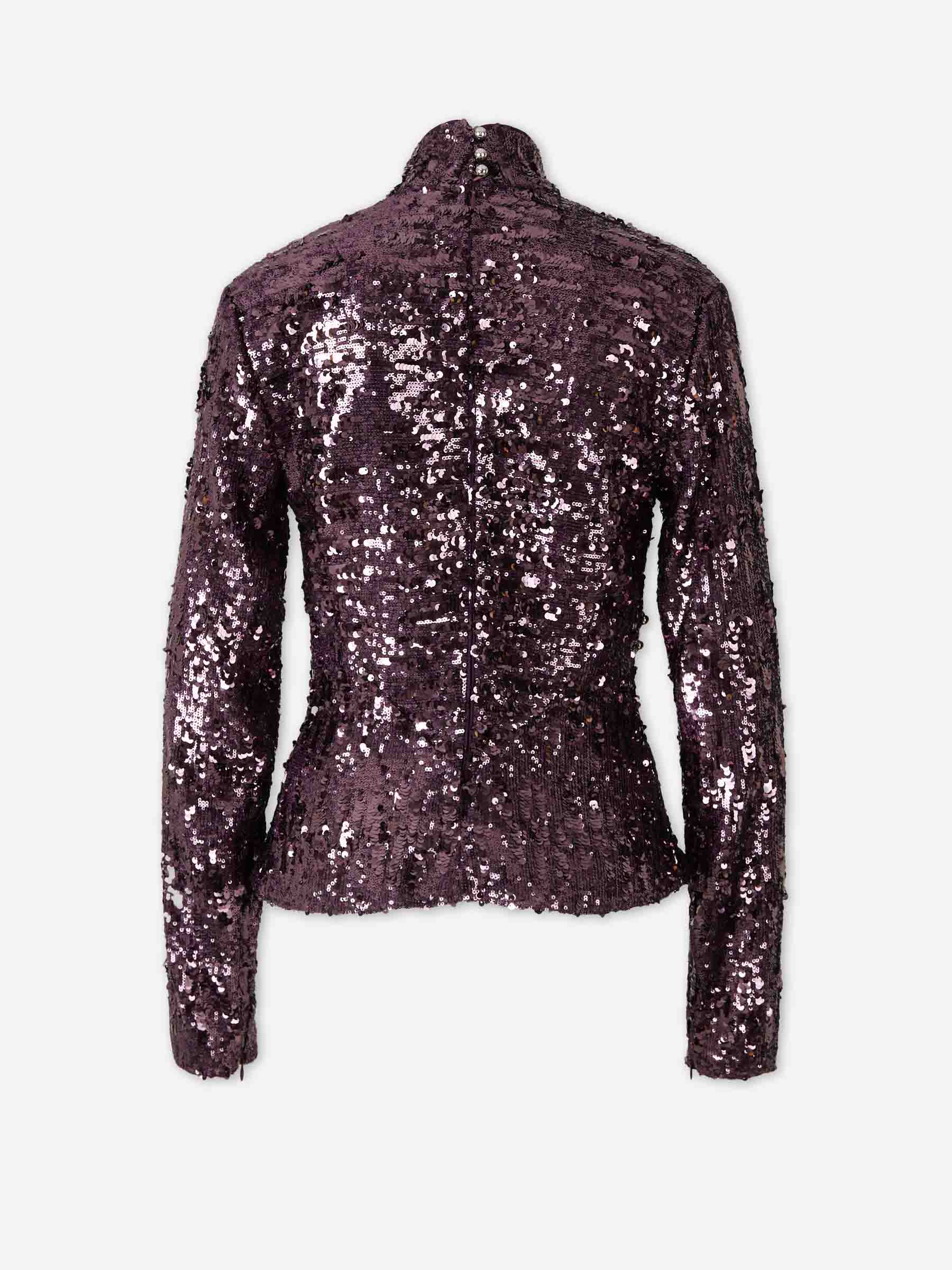 Rabanne Mujer Barcelona Top Sequin color Violeta sku 703-002466 01 - Foto 2