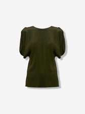 Victoria Beckham Mujer Barcelona Top Mangas Drapeadas color Verde Oscuro sku 703-002483 01 - Foto 1