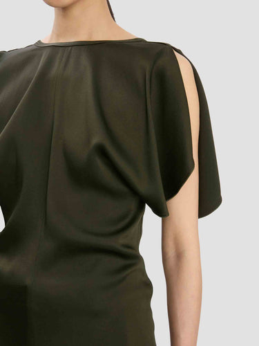 Victoria Beckham Mujer Barcelona Top Mangas Drapeadas color Verde Oscuro sku 703-002483 01 - Foto 4