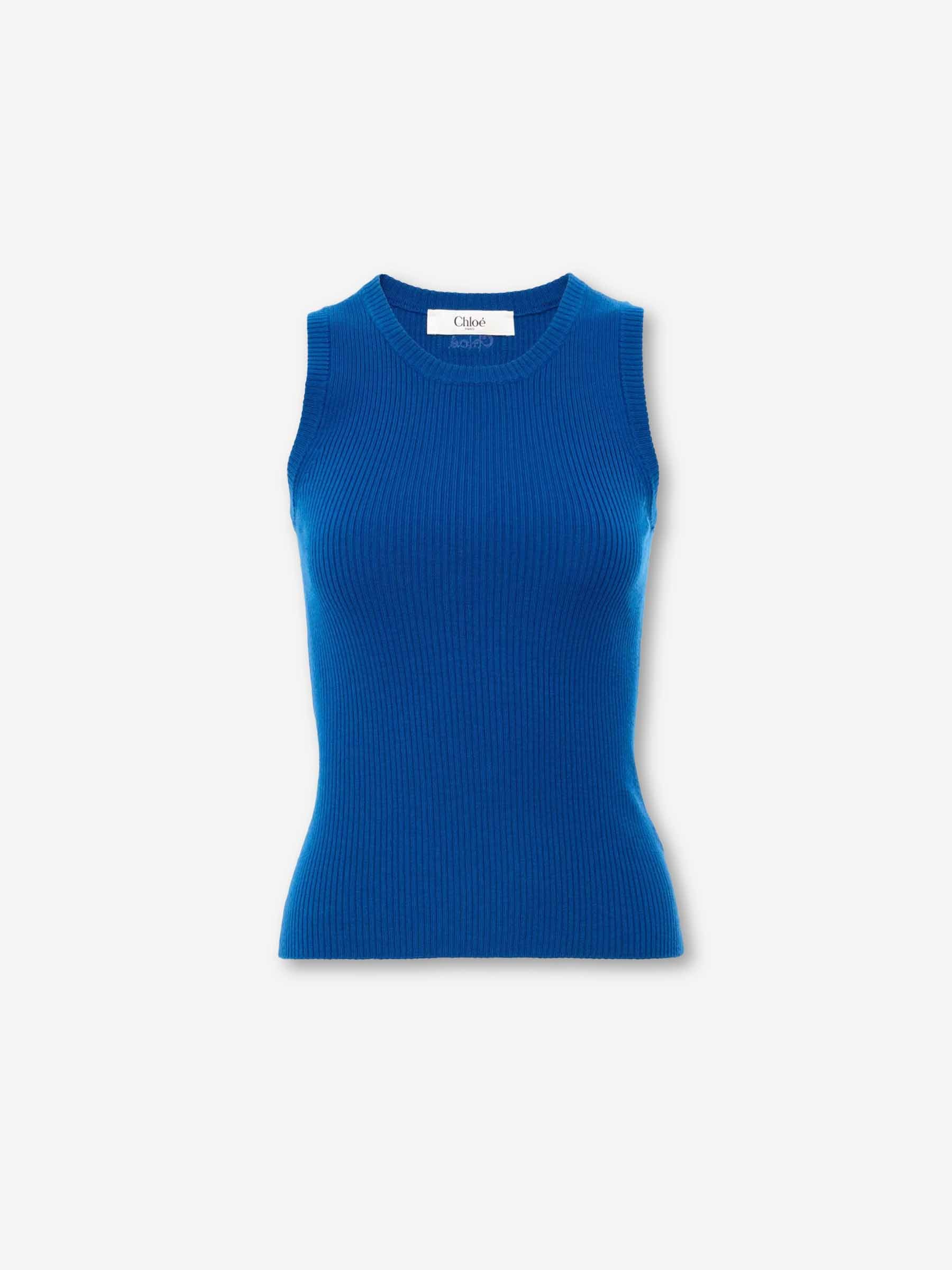 Chloé Mujer Barcelona Top Cuello Redondo color Azul Real sku 703-002489 01 - Foto 1