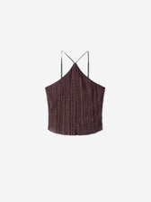 Staud Mujer Barcelona Top Akari Plisse color Marrón Oscuro sku 703-002508 01 - Foto 1