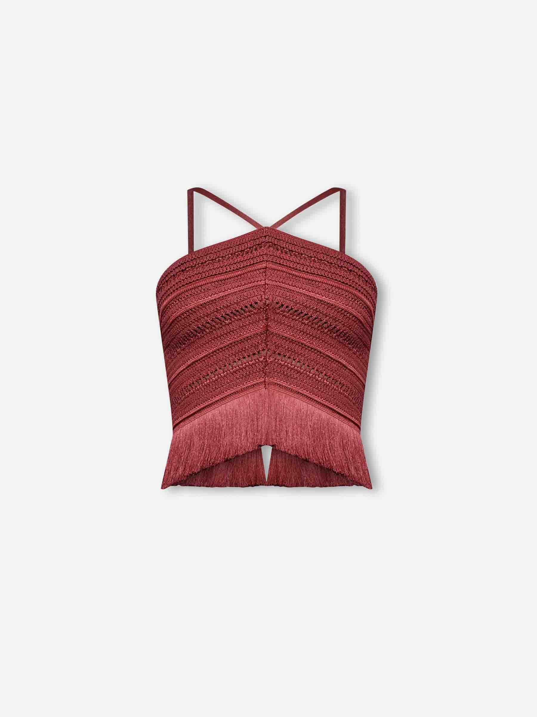 PatBo Mujer Barcelona Top Flecos Amber color Terracota sku 703-002516 01 - Foto 1