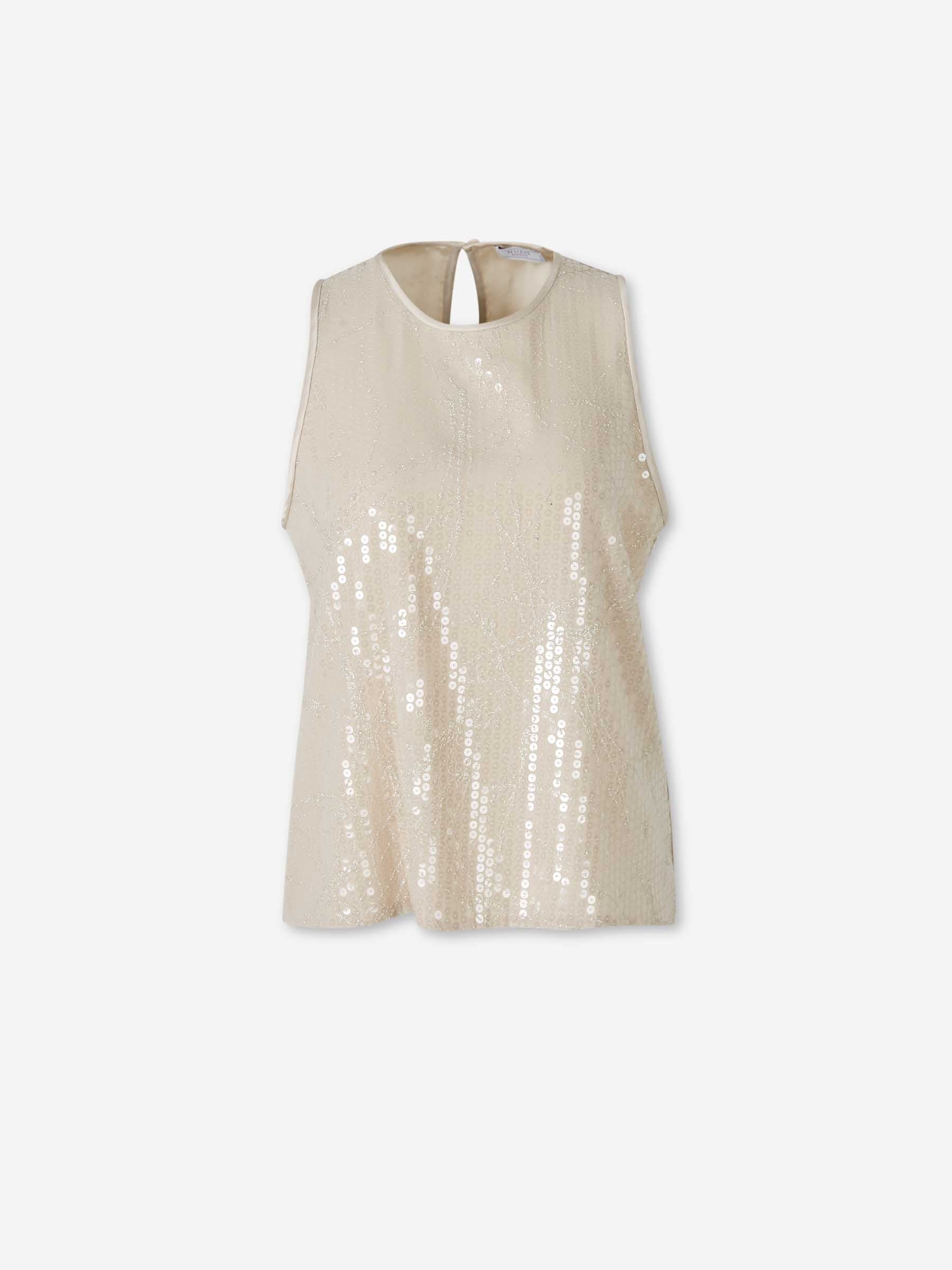 Peserico Mujer Barcelona Top Sequins color Crema sku 703-002517 01 - Foto 1