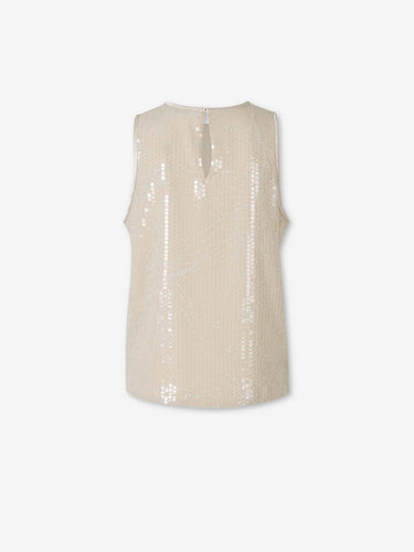 Peserico Mujer Barcelona Top Sequins color Crema sku 703-002517 01 - Foto 2