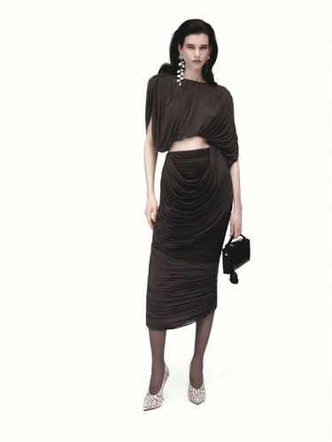 Magda Butrym Mujer Barcelona Top Fruncido color Marrón sku 703-002525 01 - Foto 2