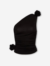 Magda Butrym Mujer Barcelona Top Asimétrico Viscosa color Negro sku 703-002526 01 - Foto 1