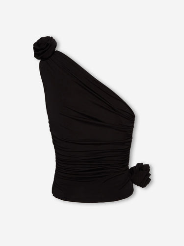 Magda Butrym Mujer Barcelona Top Asimétrico Viscosa color Negro sku 703-002526 01 - Foto 3