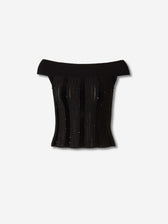 Balmain Mujer Barcelona Top Punto Lentejuelas color Negro sku 703-002528 01 - Foto 1