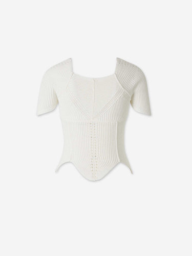 Cult Gaia Mujer Barcelona Top Festoneado Eliza color Blanco sku 703-002534 01 - Foto 3