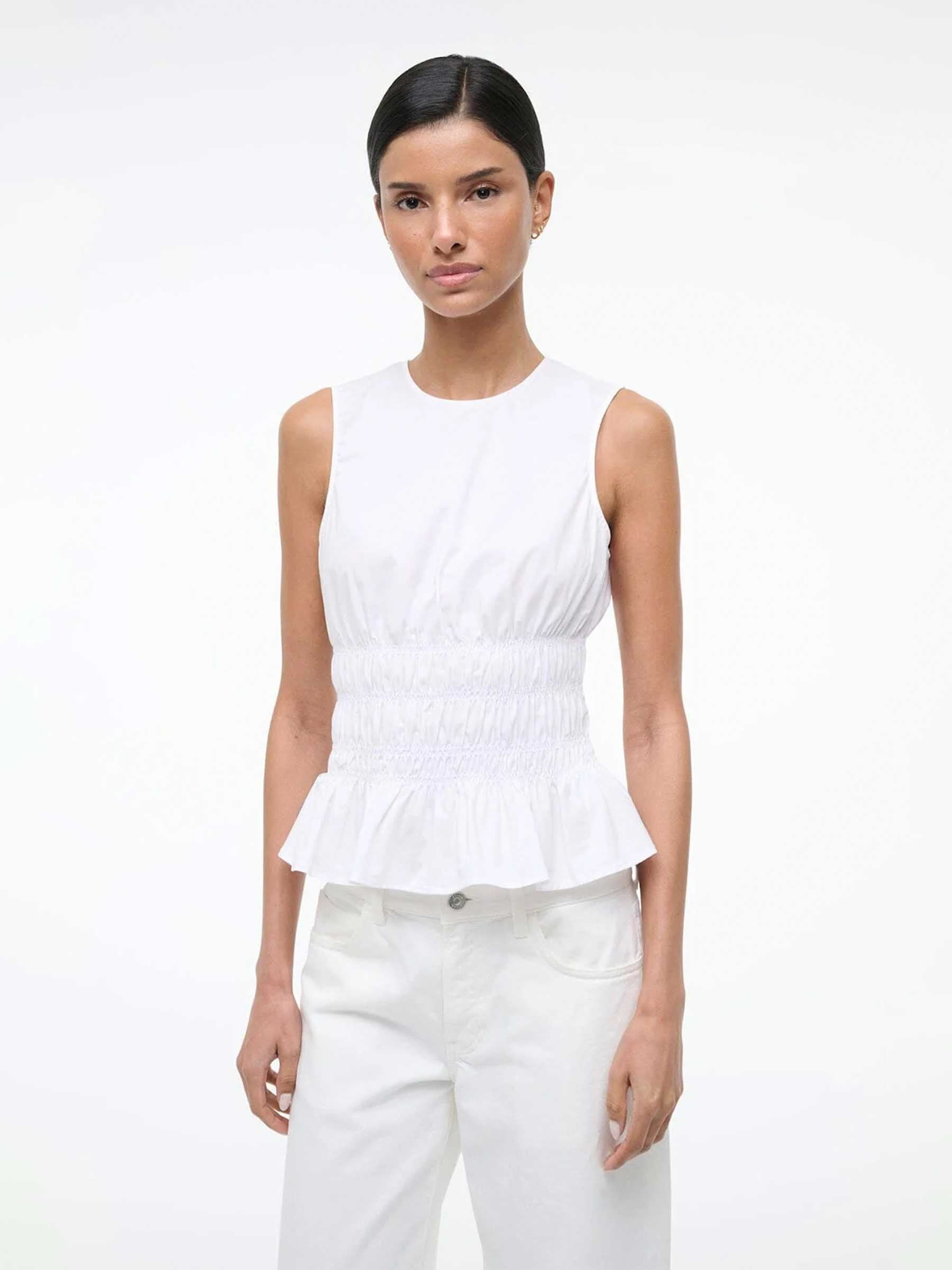 Staud Mujer Barcelona Top Culver color Blanco sku 703-002544 01 - Foto 2