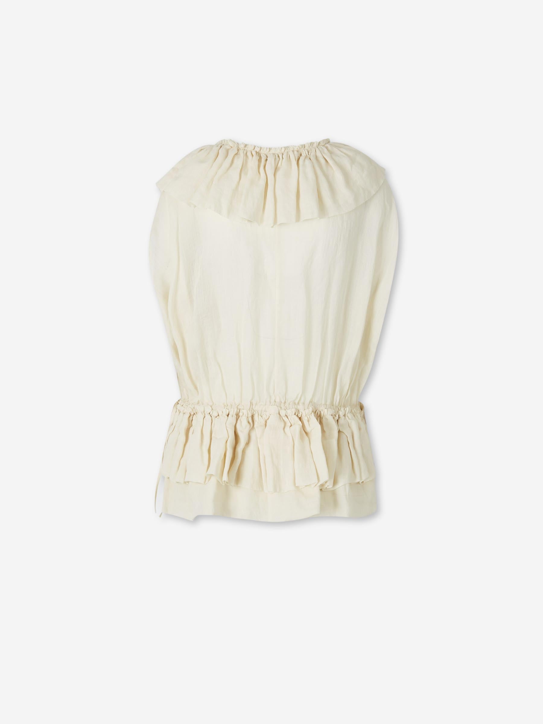 Dries Van Noten Mujer Barcelona Top Muselina Volantes color Amarillo Claro sku 703-002551 01 - Foto 2