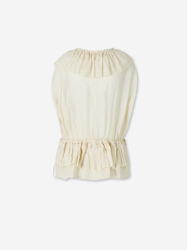 Dries Van Noten Mujer Barcelona Top Muselina Volantes color Amarillo Claro sku 703-002551 01 - Foto 2