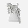 Dries Van Noten Mujer Barcelona Top Volantes color Gris Claro sku 703-002553 01 - Foto 1