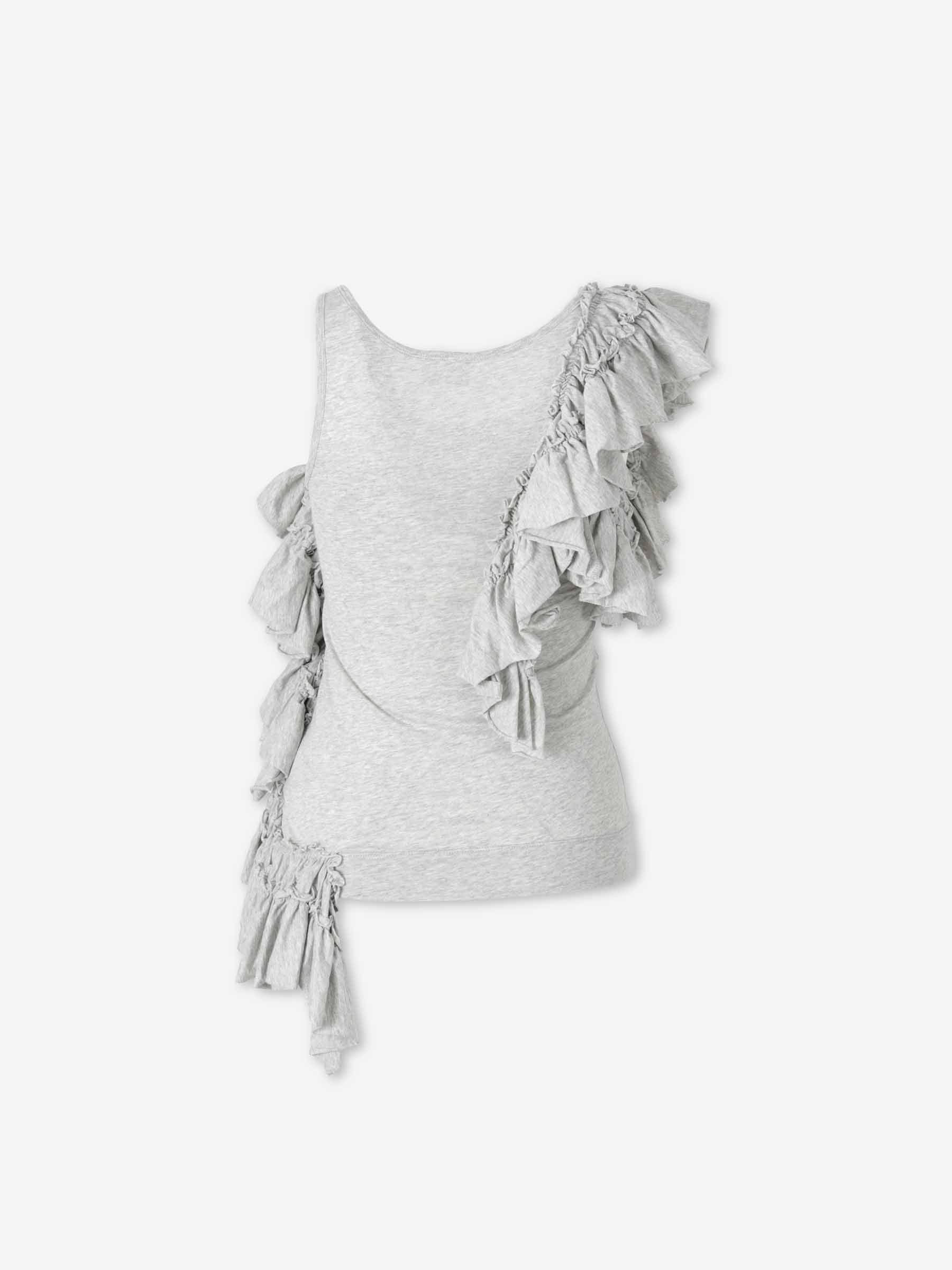 Dries Van Noten Mujer Barcelona Top Volantes color Gris Claro sku 703-002553 01 - Foto 2