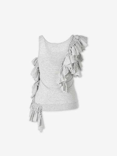 Dries Van Noten Mujer Barcelona Top Volantes color Gris Claro sku 703-002553 01 - Foto 2