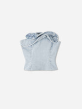 Magda Butrym Mujer Barcelona Top Denim Volante color Azul Denim Claro sku 703-002556 01 - Foto 1