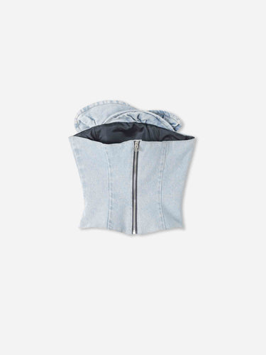 Magda Butrym Mujer Barcelona Top Denim Volante color Azul Denim Claro sku 703-002556 01 - Foto 2