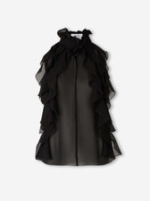 McQueen Mujer Barcelona Top Seda Transparente color Negro sku 703-002567 01 - Foto 1