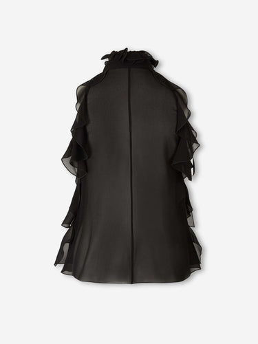 McQueen Mujer Barcelona Top Seda Transparente color Negro sku 703-002567 01 - Foto 2