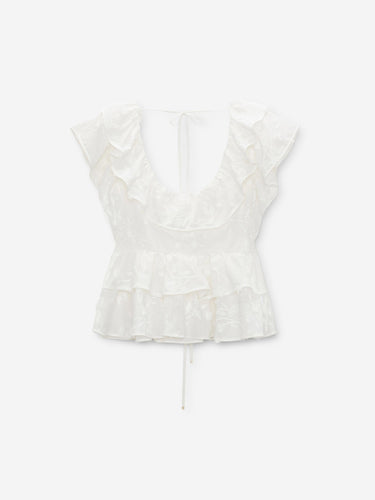 Dorothee Schumacher Mujer Barcelona Top Volantes Algodón color Blanco sku 703-002575 01 - Foto 1