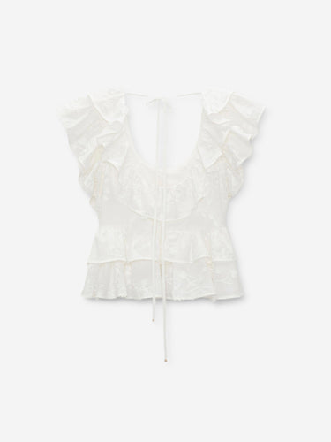 Dorothee Schumacher Mujer Barcelona Top Volantes Algodón color Blanco sku 703-002575 01 - Foto 3