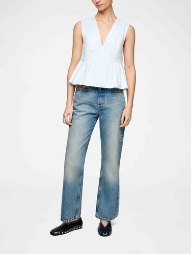 Ganni Mujer Barcelona Blusa Péplum algodón color Blanco sku 703-002581 01 - Foto 2