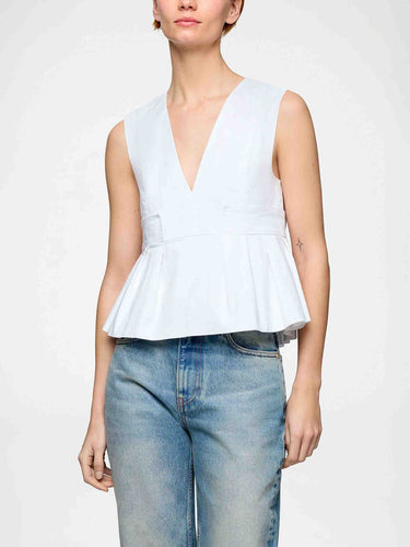 Ganni Mujer Barcelona Blusa Péplum algodón color Blanco sku 703-002581 01 - Foto 3