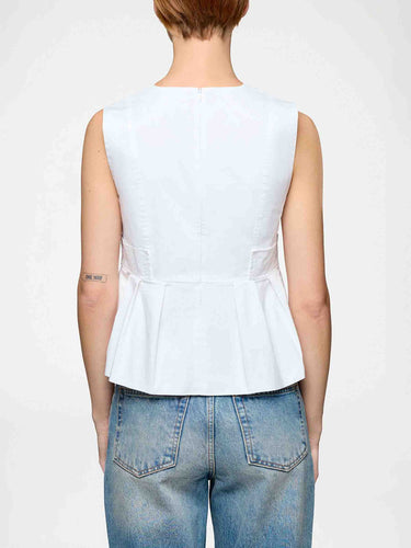 Ganni Mujer Barcelona Blusa Péplum algodón color Blanco sku 703-002581 01 - Foto 4