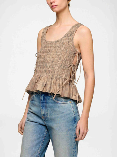 Ganni Mujer Barcelona Blusa Péplum algodón color Leopardo sku 703-002582 01 - Foto 3