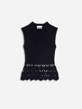 Ganni Mujer Barcelona Top Sin Mangas Con Flores de Ganchillo color Negro sku 703-002583 01 - Foto 1
