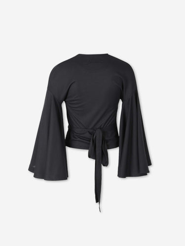 Jacquemus Mujer Barcelona Top Cropped con Manga Acampanada color Negro sku 703-002591 01 - Foto 2