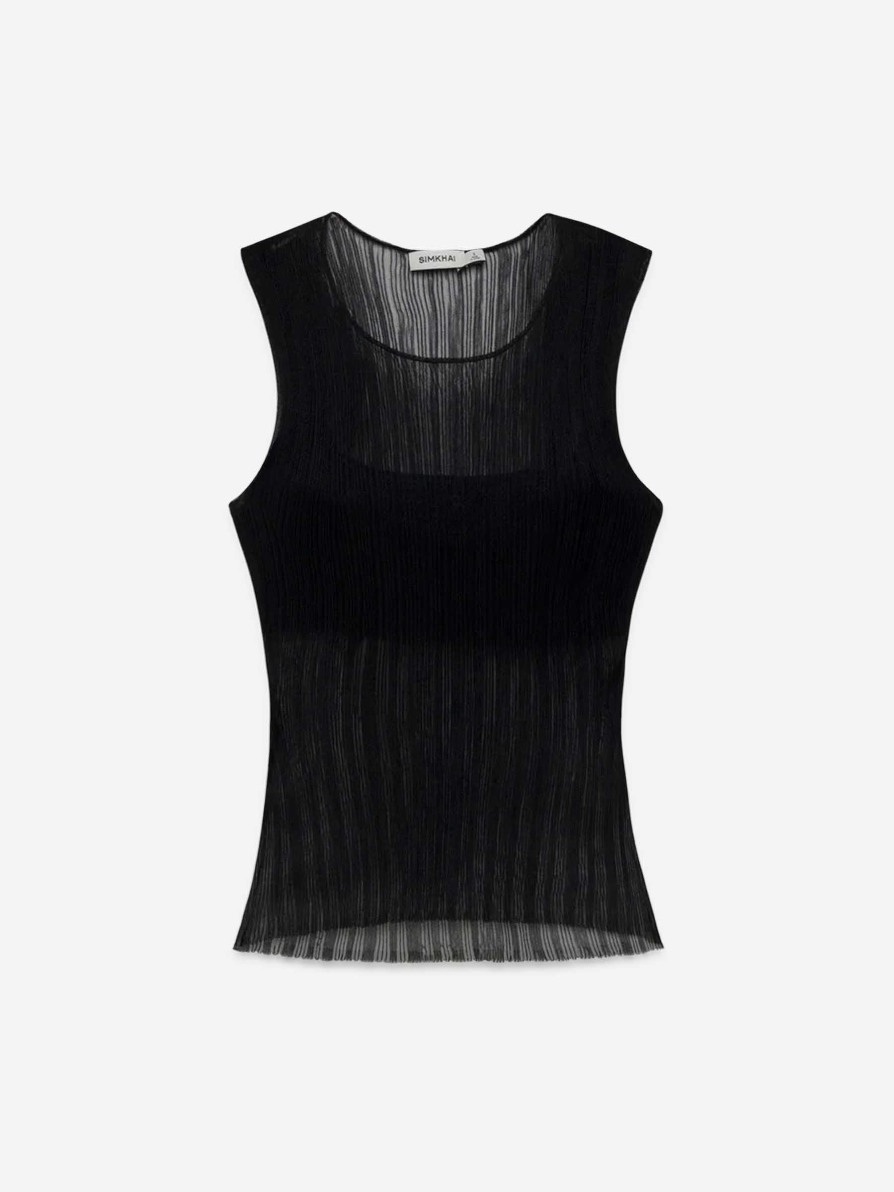 Simkhai Mujer Barcelona Top Doble Capa Oakley color Negro sku 703-002593 01 - Foto 1