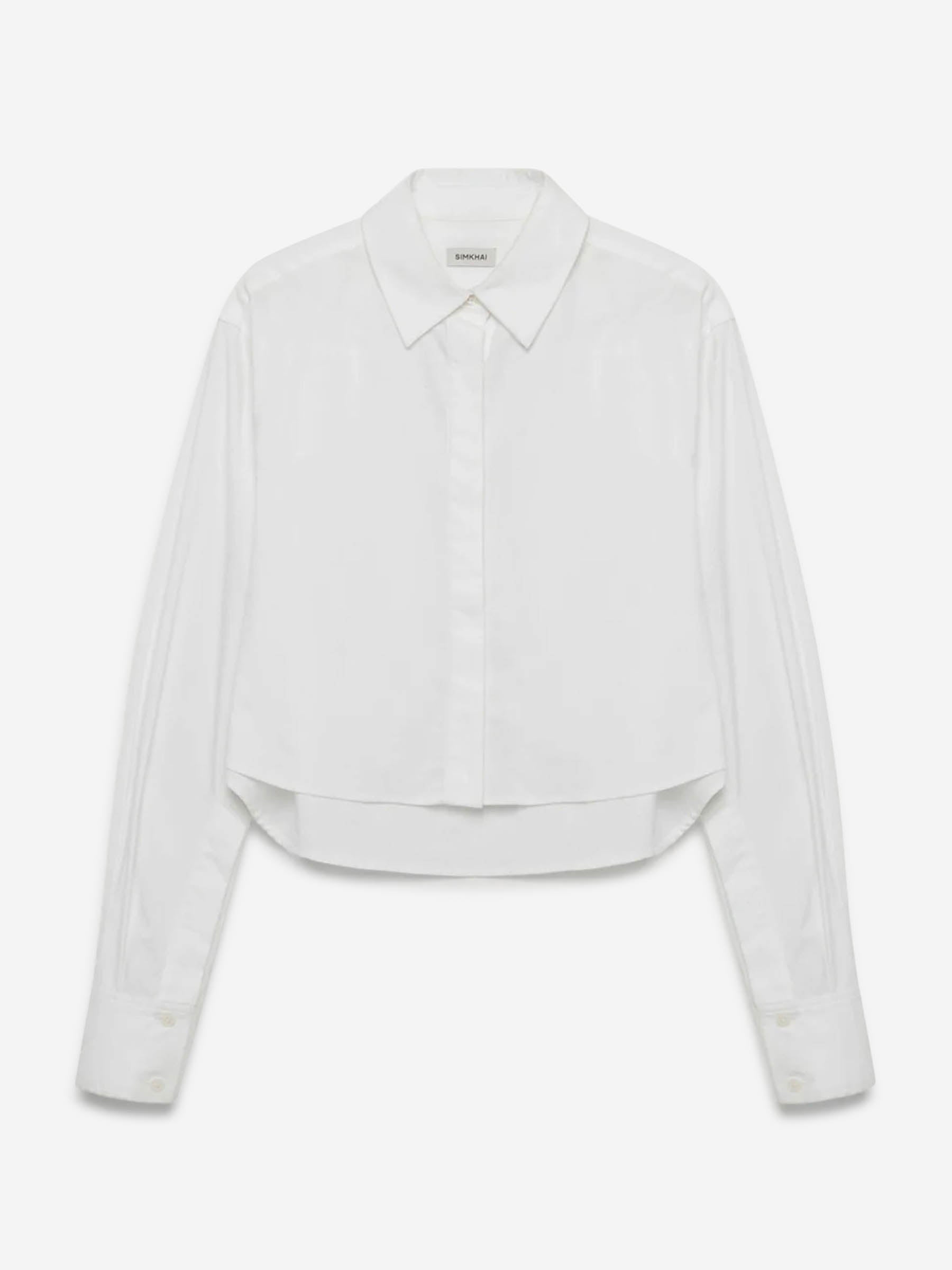 Simkhai Mujer Barcelona Camisa Cropped Renata color Blanco sku 703-002595 01 - Foto 1
