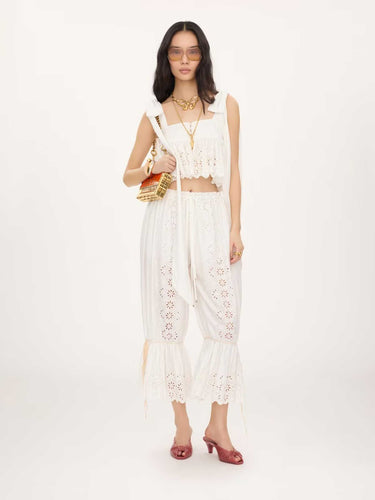 Chloé Mujer Barcelona Top Cropped Tirantes color Blanco sku 703-002599 01 - Foto 2
