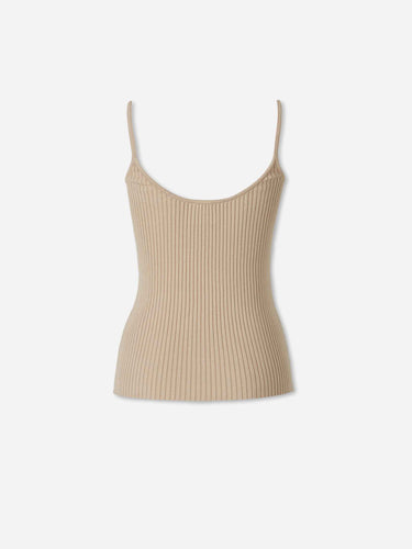 Courrèges Reedition Mujer Barcelona Top Tirantes Canalé color Camel sku 703-002617 01 - Foto 2