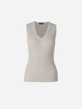 Peserico Mujer Barcelona Top Canalé color Taupe sku 703-002625 02 - Foto 1