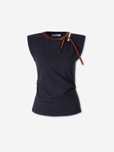 Dorothee Schumacher Mujer Barcelona Camiseta Lisa Lazo color Azul Noche sku 703-002626 01 - Foto 1