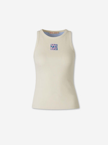 Marni Mujer Barcelona Top Logo Frame color Crema sku 703-002638 02 - Foto 1