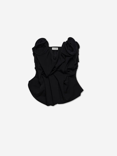 Magda Butrym Mujer Barcelona Corsé Drapeado color Negro sku 703-002639 01 - Foto 1