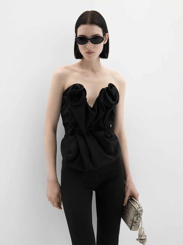 Magda Butrym Mujer Barcelona Corsé Drapeado color Negro sku 703-002639 01 - Foto 2