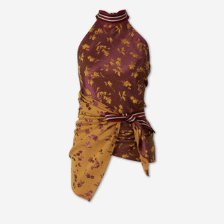 Dries Van Noten Mujer Barcelona Top Envuelto Jacquard color Burdeos sku 703-002648 01 - Foto 1