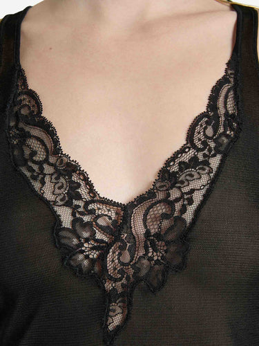 Balmain Mujer Barcelona Top Punto y Encaje color Negro sku 703-002650 01 - Foto 4